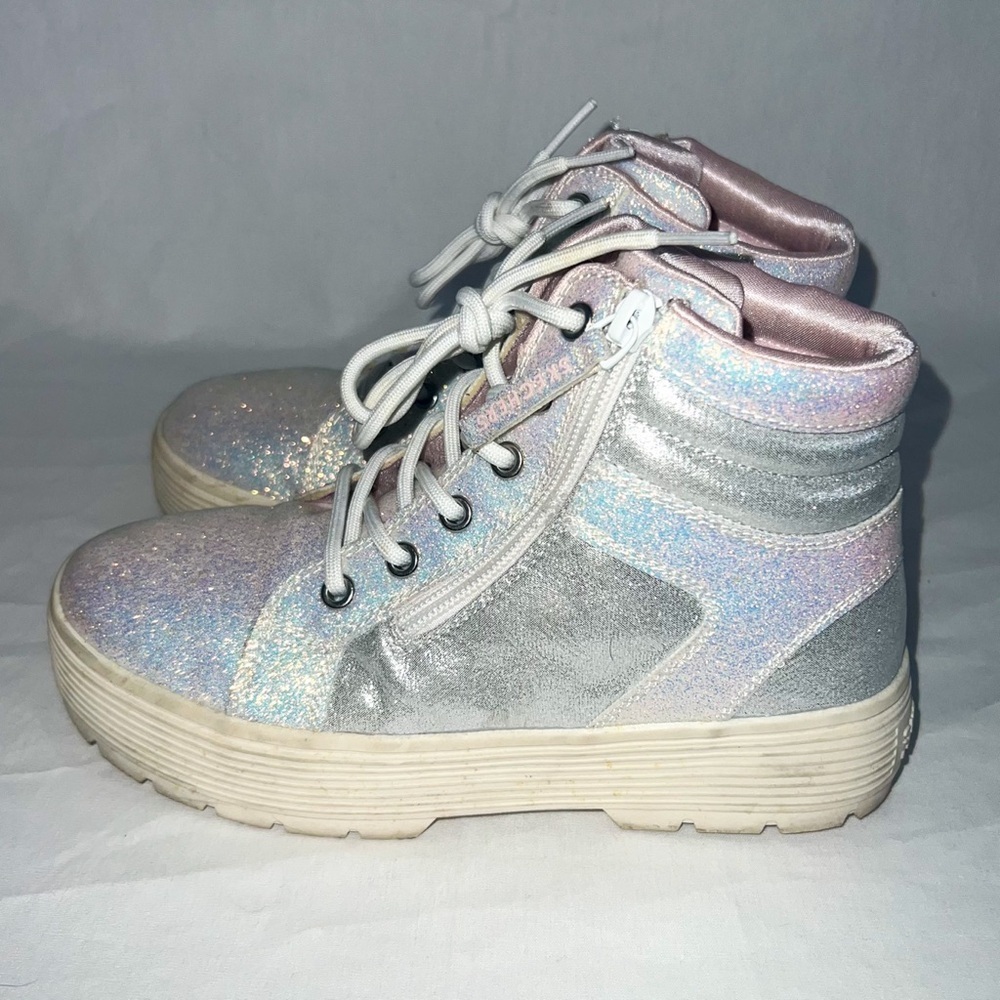 Skechers Street Elevated City Shine High Top Sneakers - White/Pink, Size 4 - Picture 10 of 12